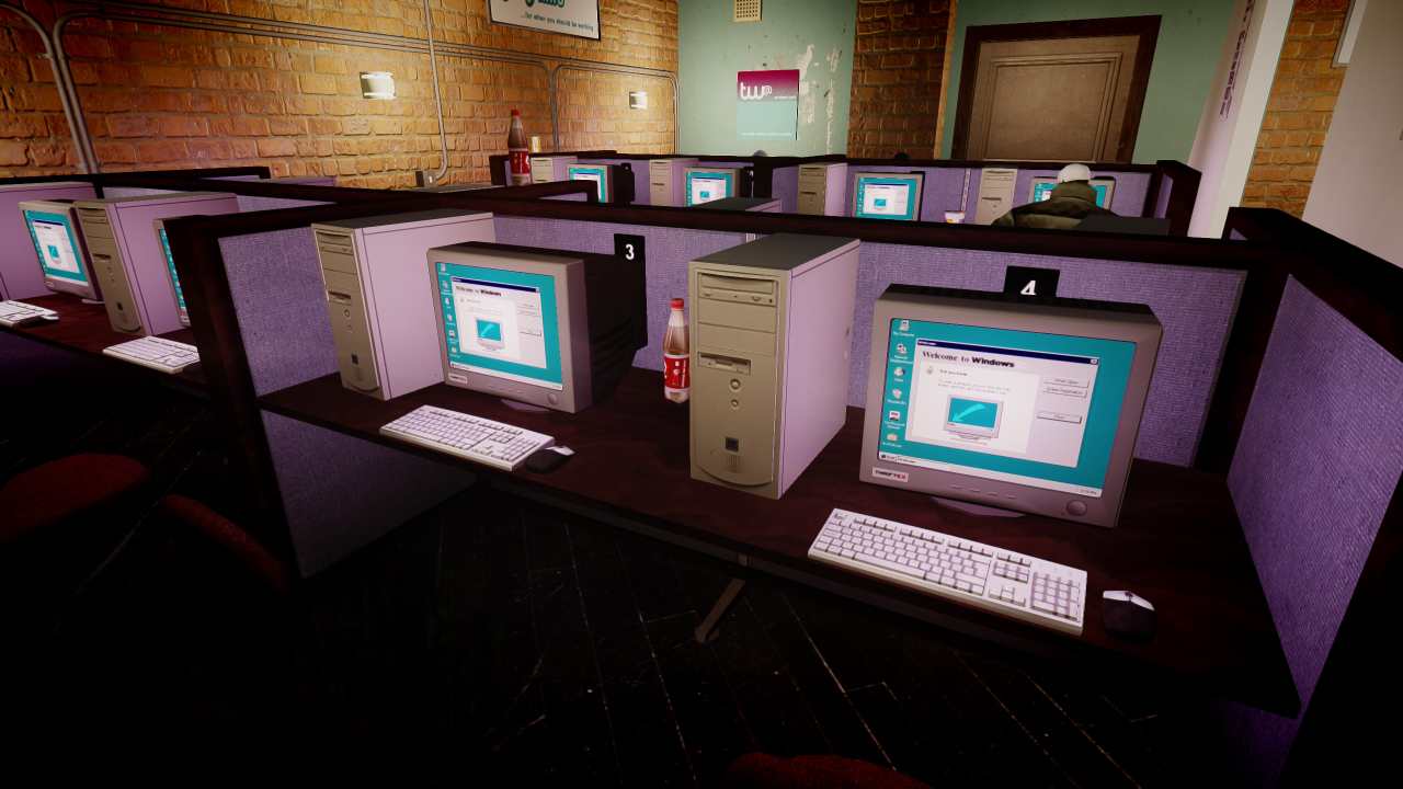 old 90s internet cafe